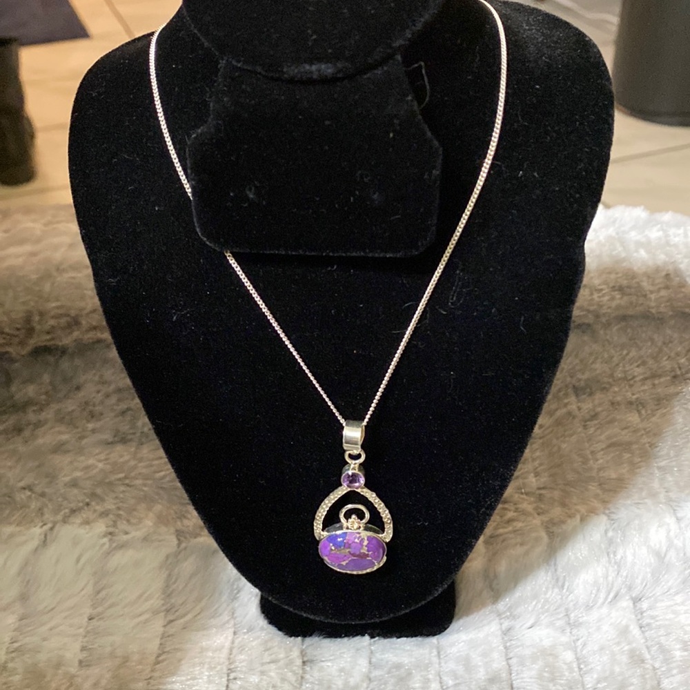 Sterling Silver Amethyst Stone Pendant